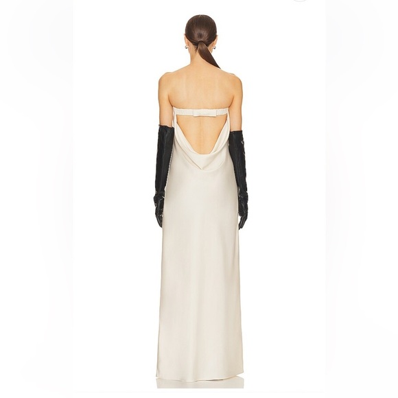 Helsa Lisette Column Maxi Dress Ivory Strapless Cream Gown Revolve NWT M - Picture 4 of 13